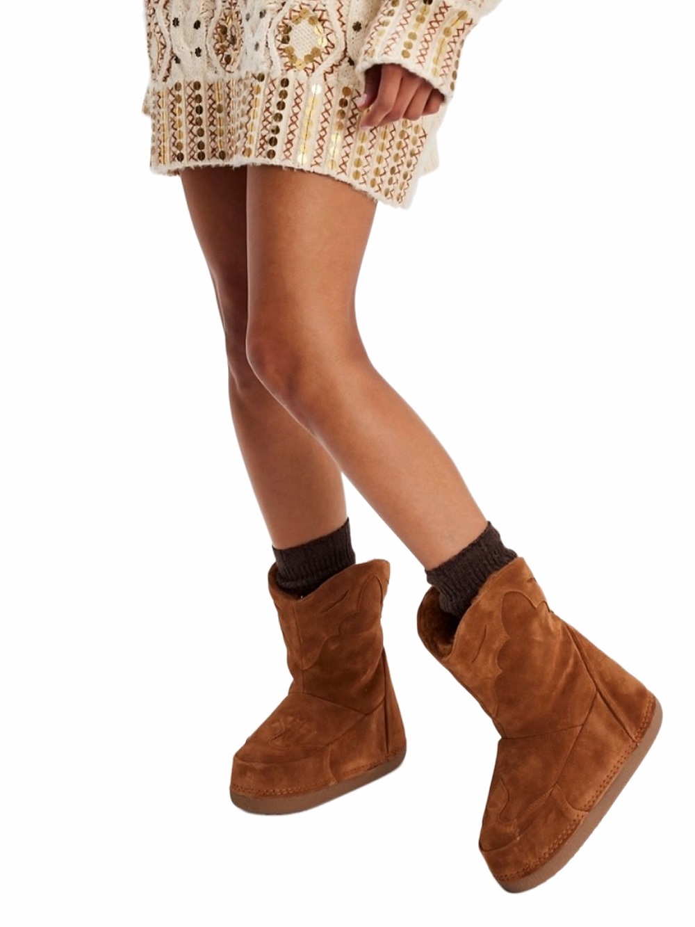 Free People Cozy Cowboy Boots. Women’s fur lined boots in Cowboy Style. NWT